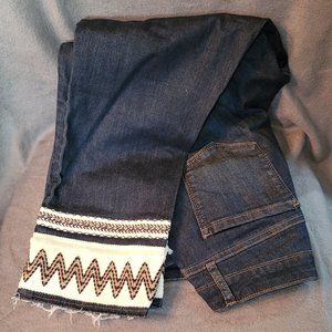 Crown & Ivy Denim Pants 12P with unique tapestry style bottoms